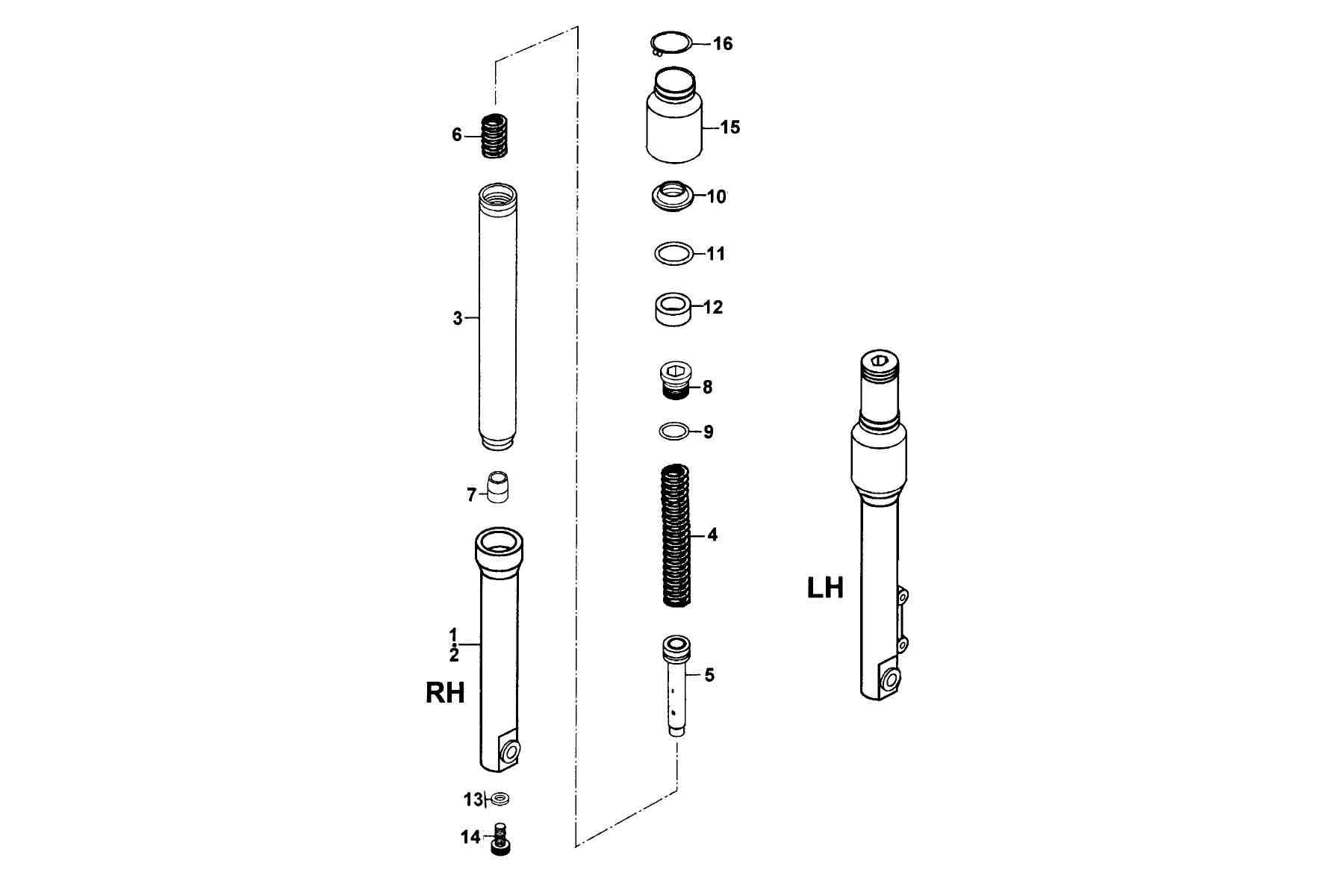 KYMCO PEOPLE 50 (2000-2007) Separated Parts Of Fr Fork parts diagram