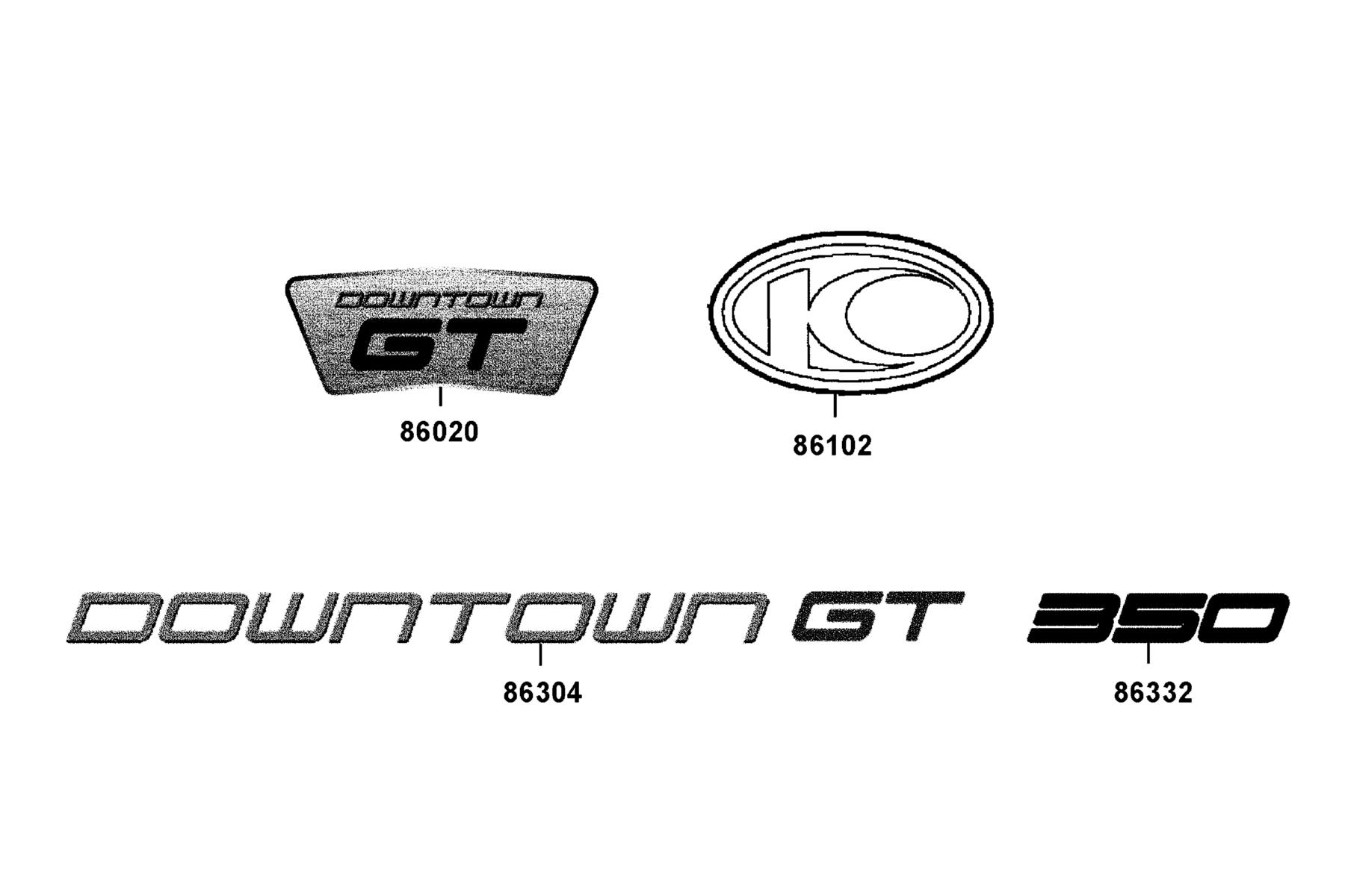 DOWNTOWN GT 350 Emblem ● Stripe parts diagram
