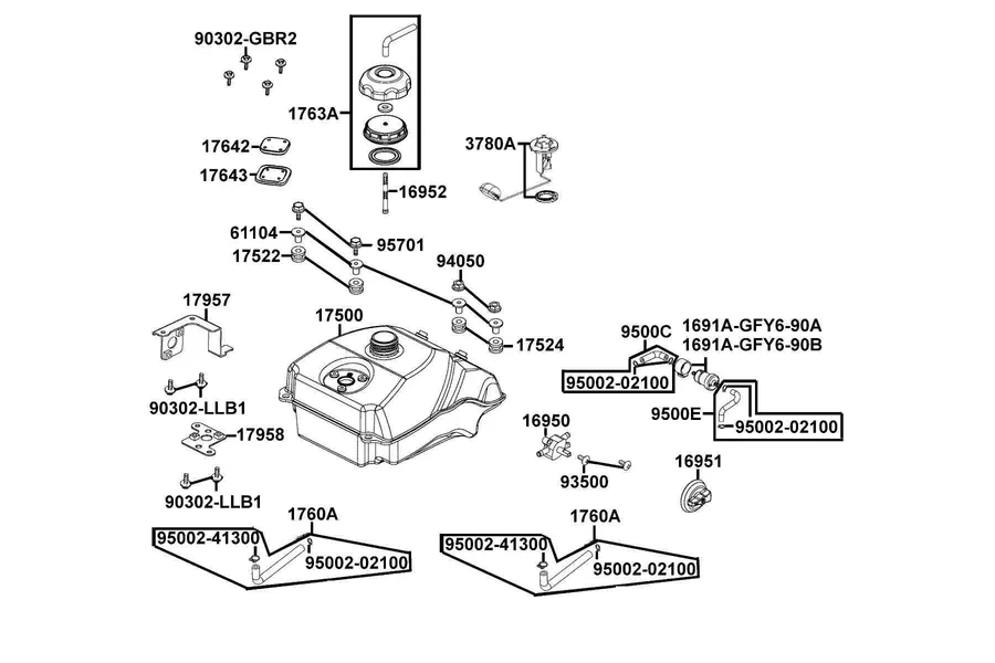 F10 Fuel Tank parts diagram