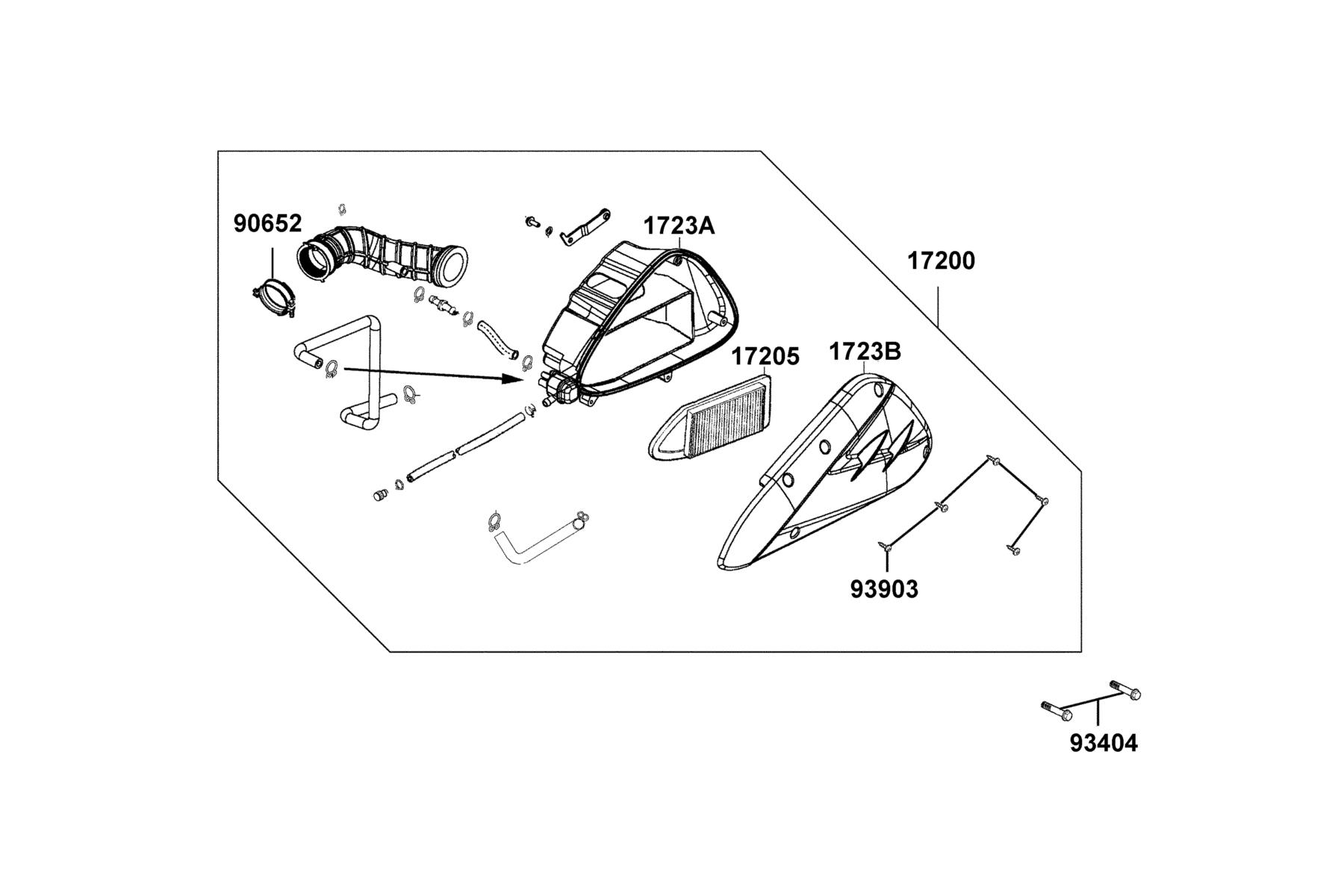KYMCO SUPER 8-50 (2011+) Air Cleaner parts diagram