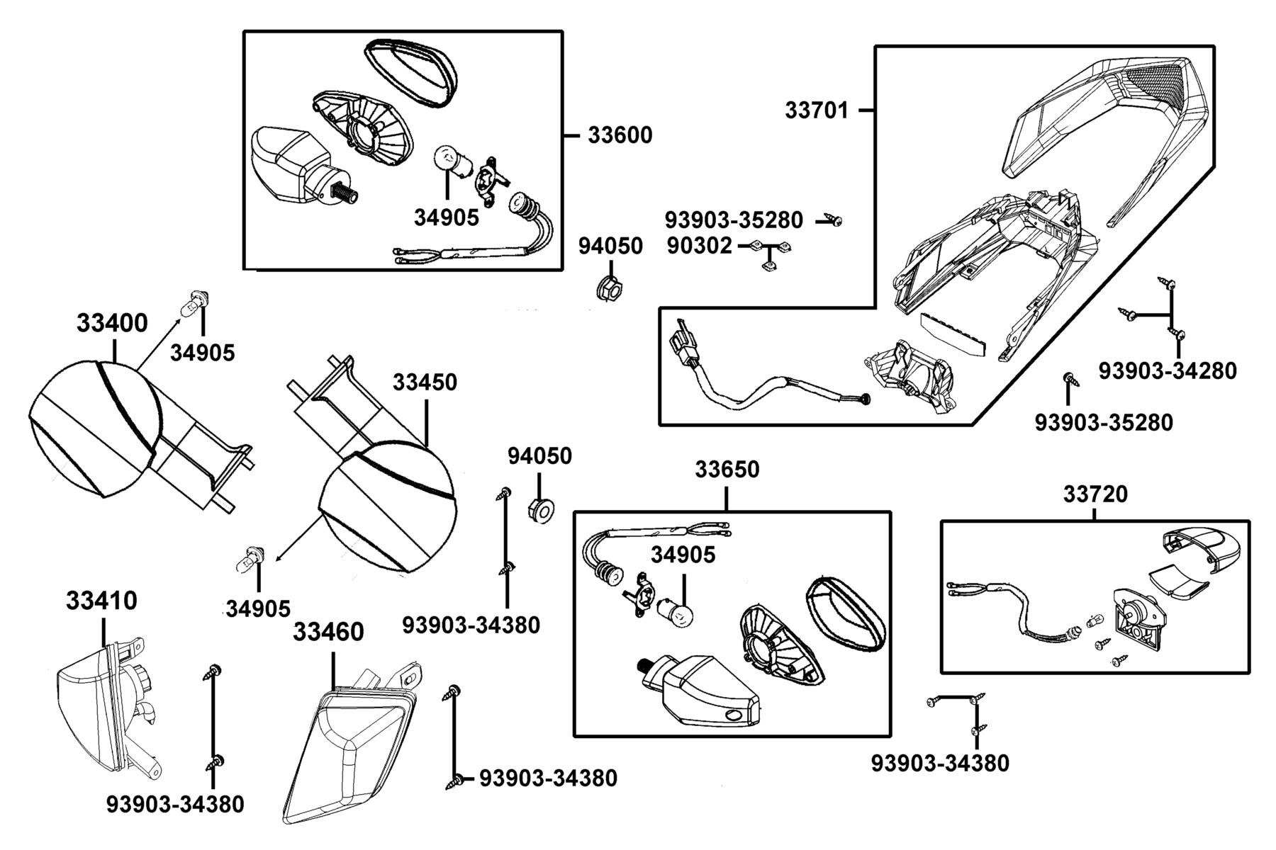 K-PIPE 125(2021) Winker ● Tail Light parts diagram