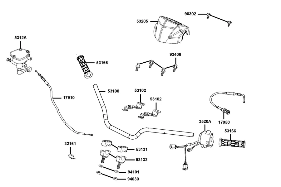 F03 Handle Steering parts diagram