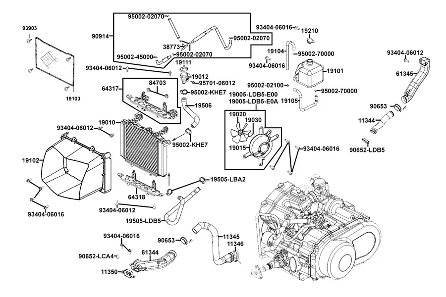 F23 Radiator parts diagram