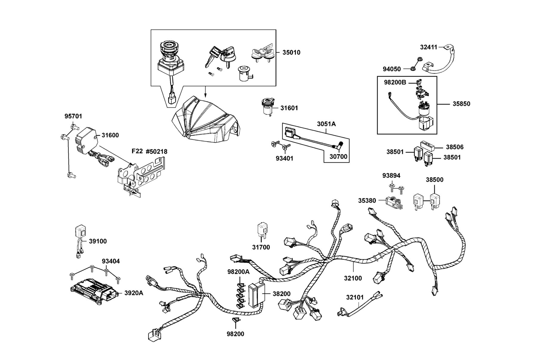 MXU 700i(2019) Harness Wire parts diagram