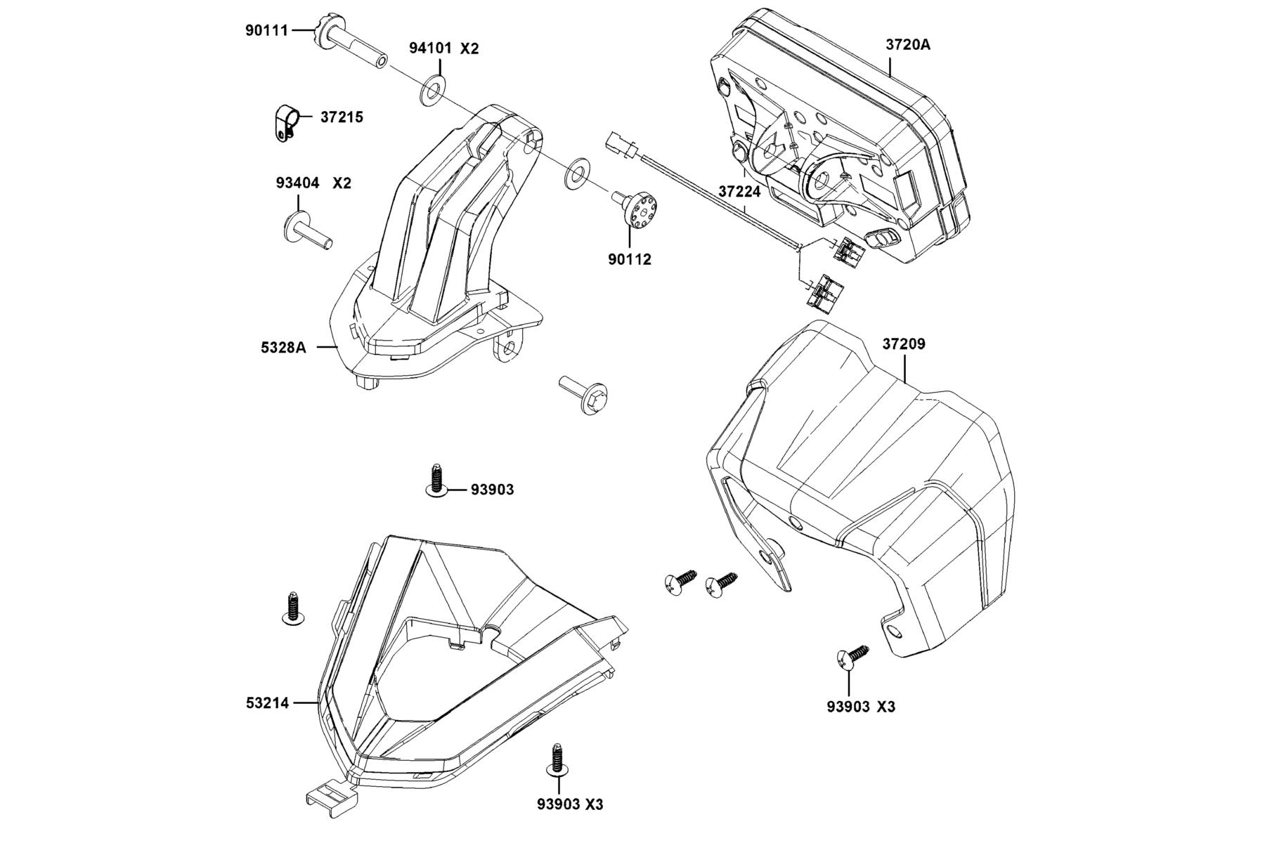 CV3 Speedometer parts diagram