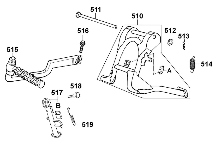 F15 Stand and Kick Starter Arm parts diagram
