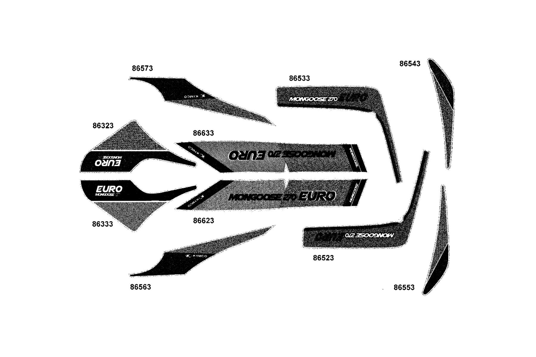 MAXXER 300(2019) Emblem ● Stripe parts diagram