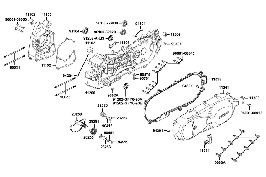 E01 Crank Case parts diagram
