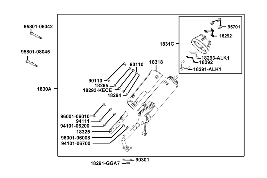 F14 Exhaust Muffler parts diagram