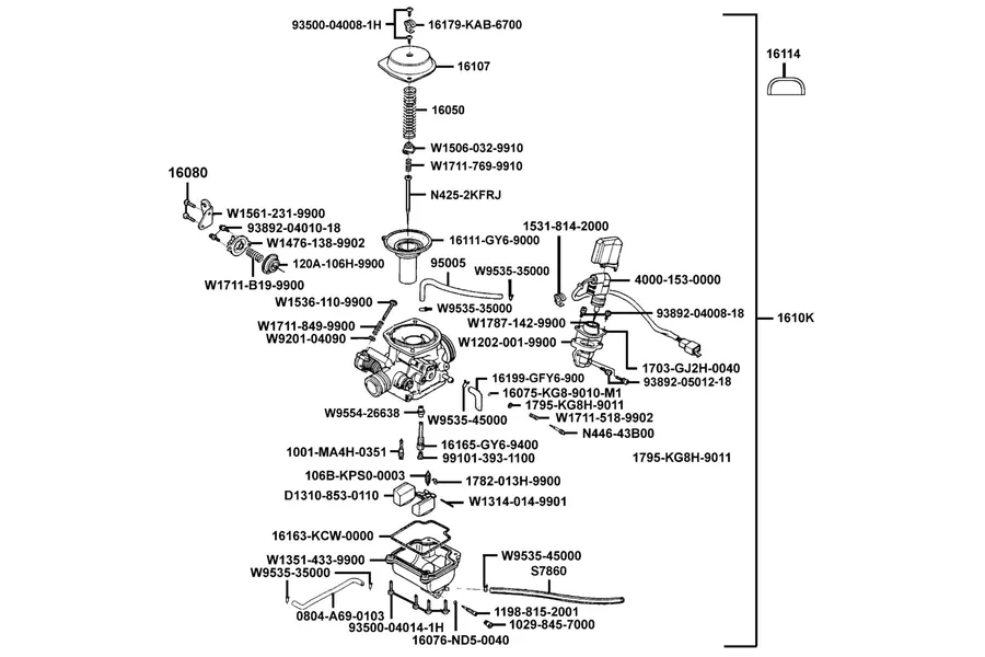 E09 Carburetor parts diagram