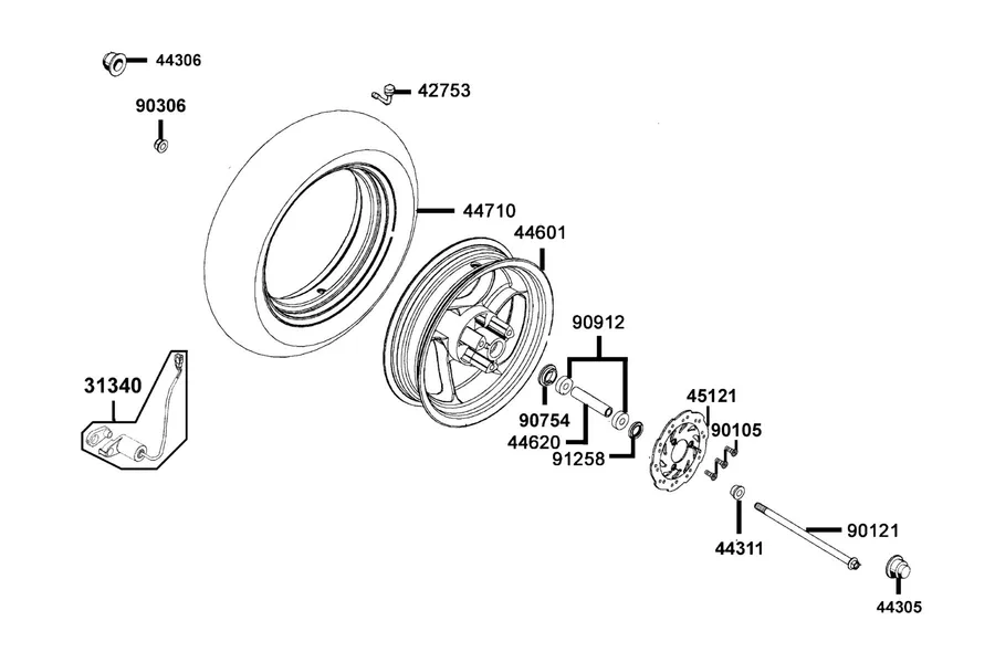 F07 Front Wheel parts diagram