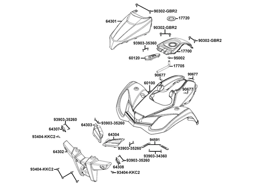 F05 Fender Front parts diagram