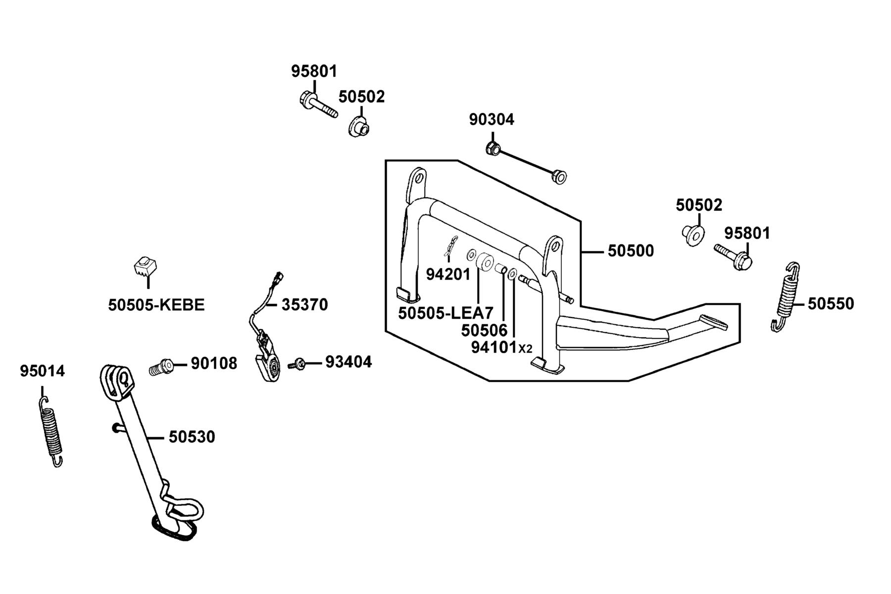 DOWNTOWN GT 350 Stand parts diagram
