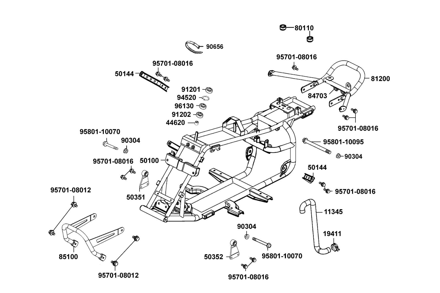 MONGOOSE 90S(2022) Frame Body parts diagram