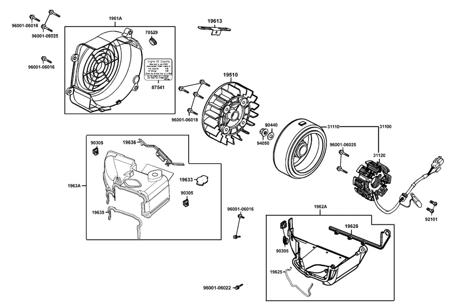 E07 Generator and Water Pump parts diagram