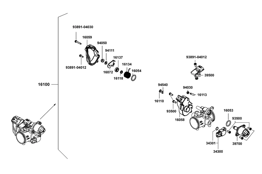 E11 Throttle Body Assy parts diagram