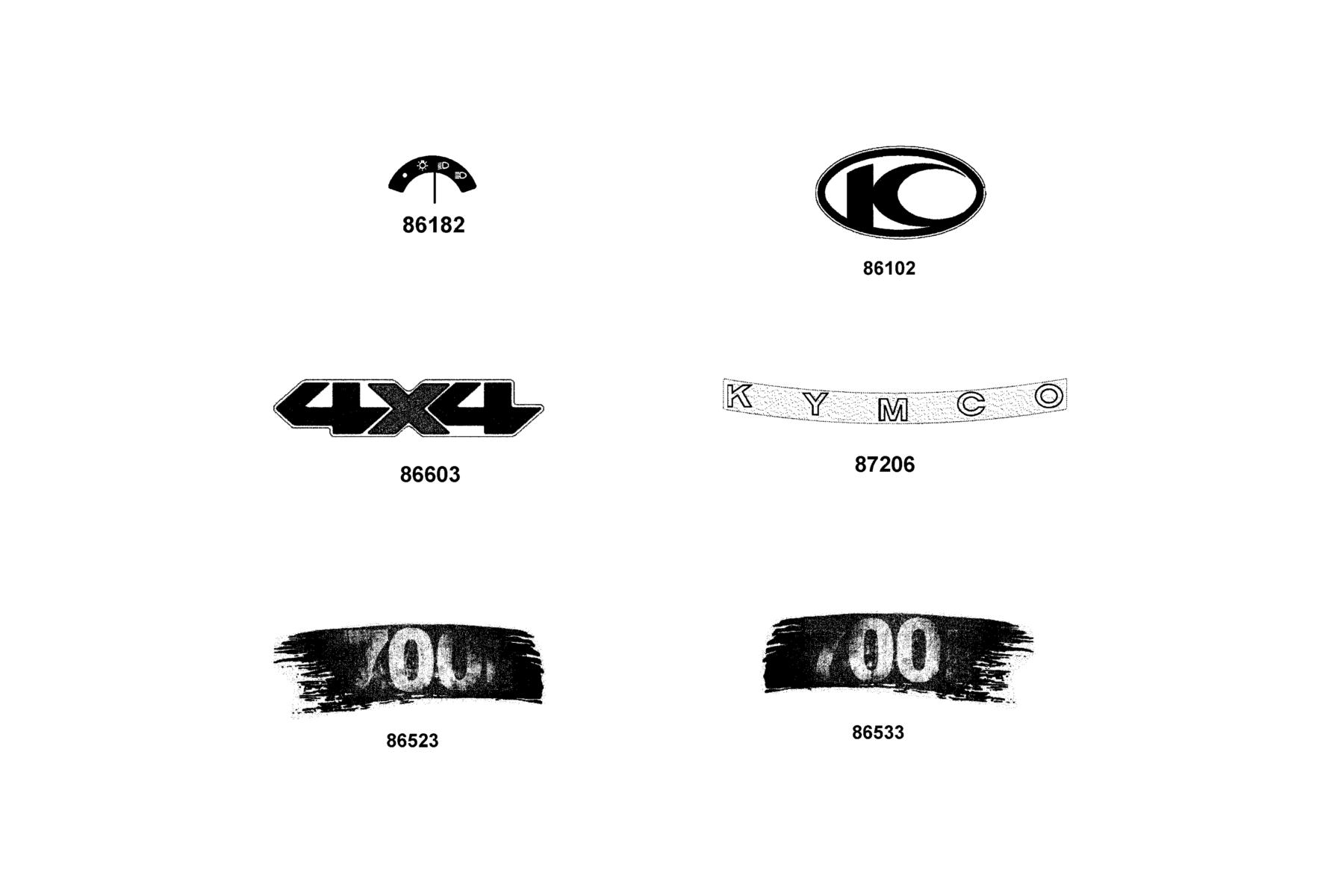 UXV 700i(2020) Emblem ● Stripe parts diagram