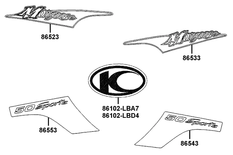 F20 Emblem and Stripe parts diagram