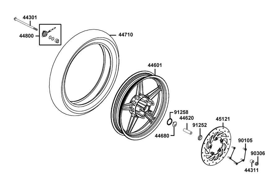 F07 Front Wheel parts diagram