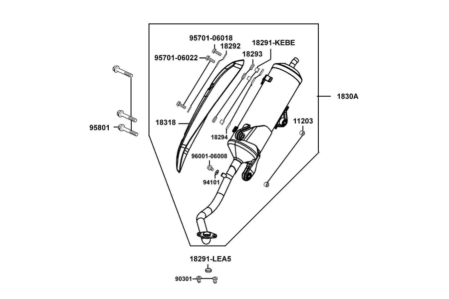 F14 Exhaust Muffler parts diagram