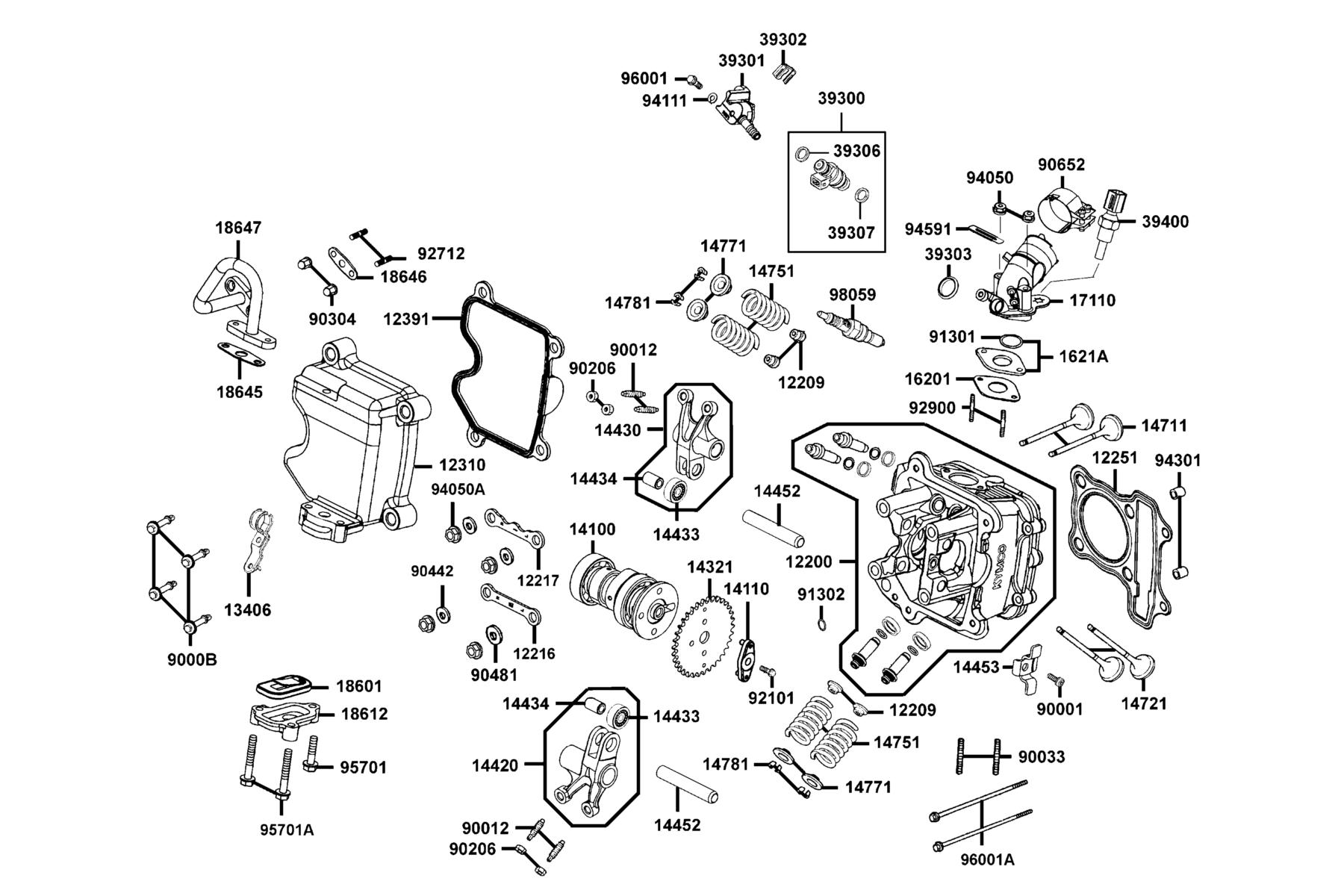 COMPAGNO 110i (2016~) Cylinder Head parts diagram