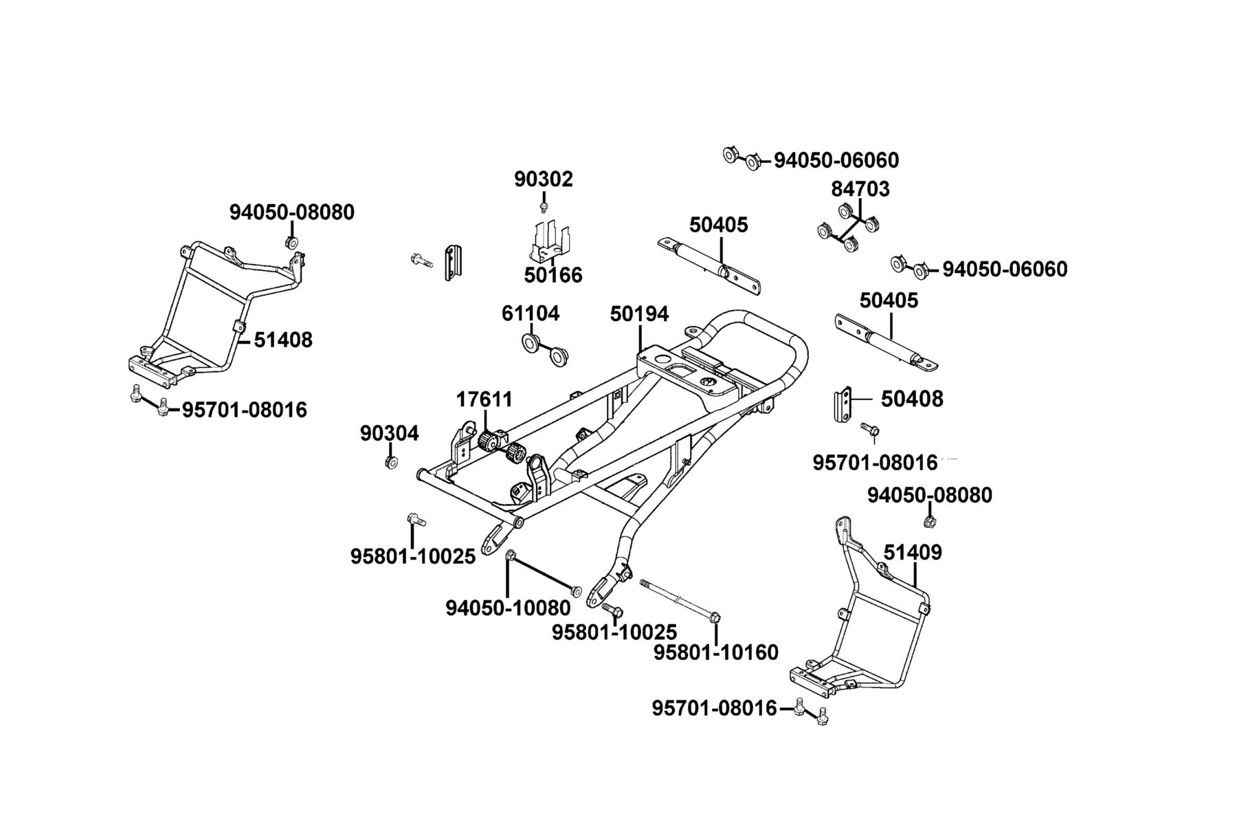 Mongoose 270(2020) Rear Pipe Sub Frame parts diagram