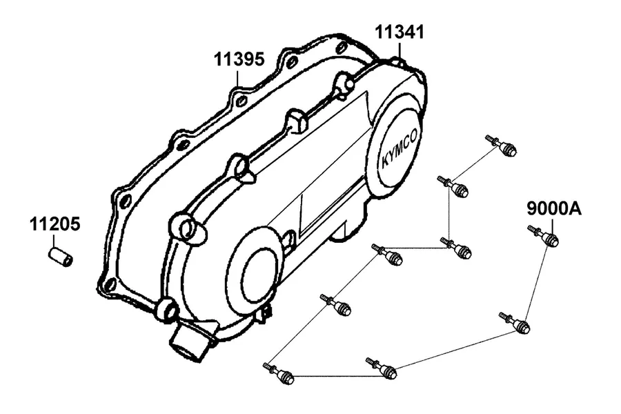 E05 Left Crankcase Cover parts diagram