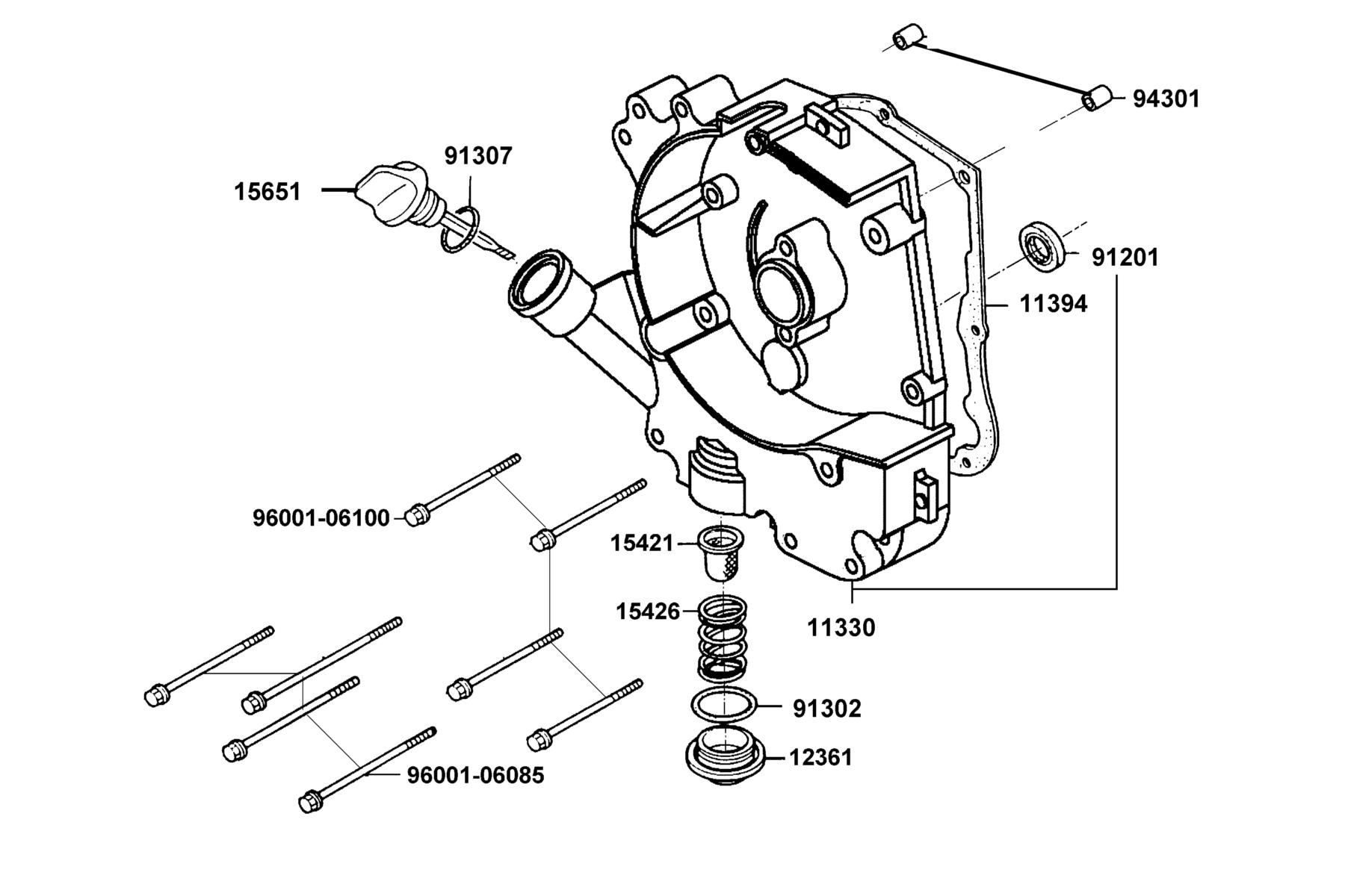 LIKE(2)50(2019~) Right Crankcase Cover parts diagram