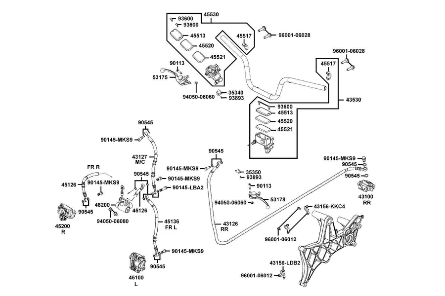 F04 Brake Master Cylinder parts diagram