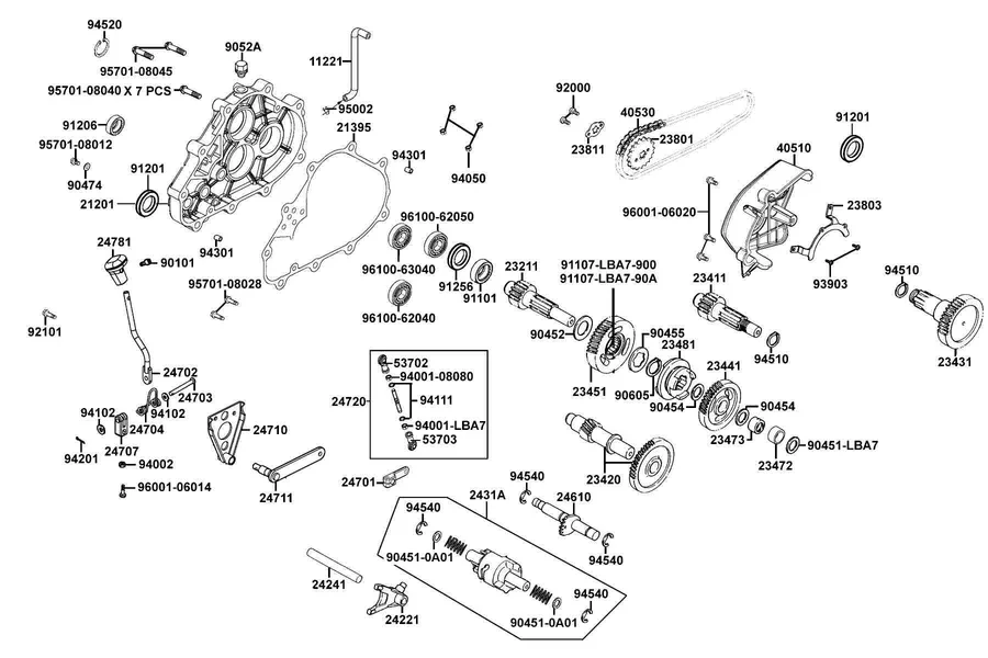 E07 Transmission parts diagram