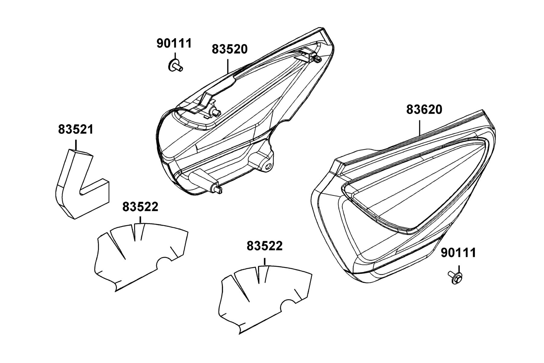 SPADE 150 FI(2020) Body  Cover parts diagram
