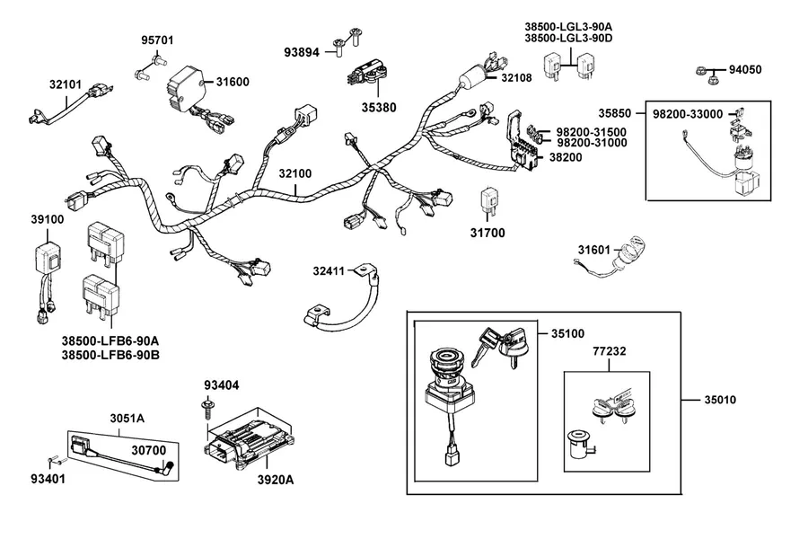 F21 Harness Wire parts diagram