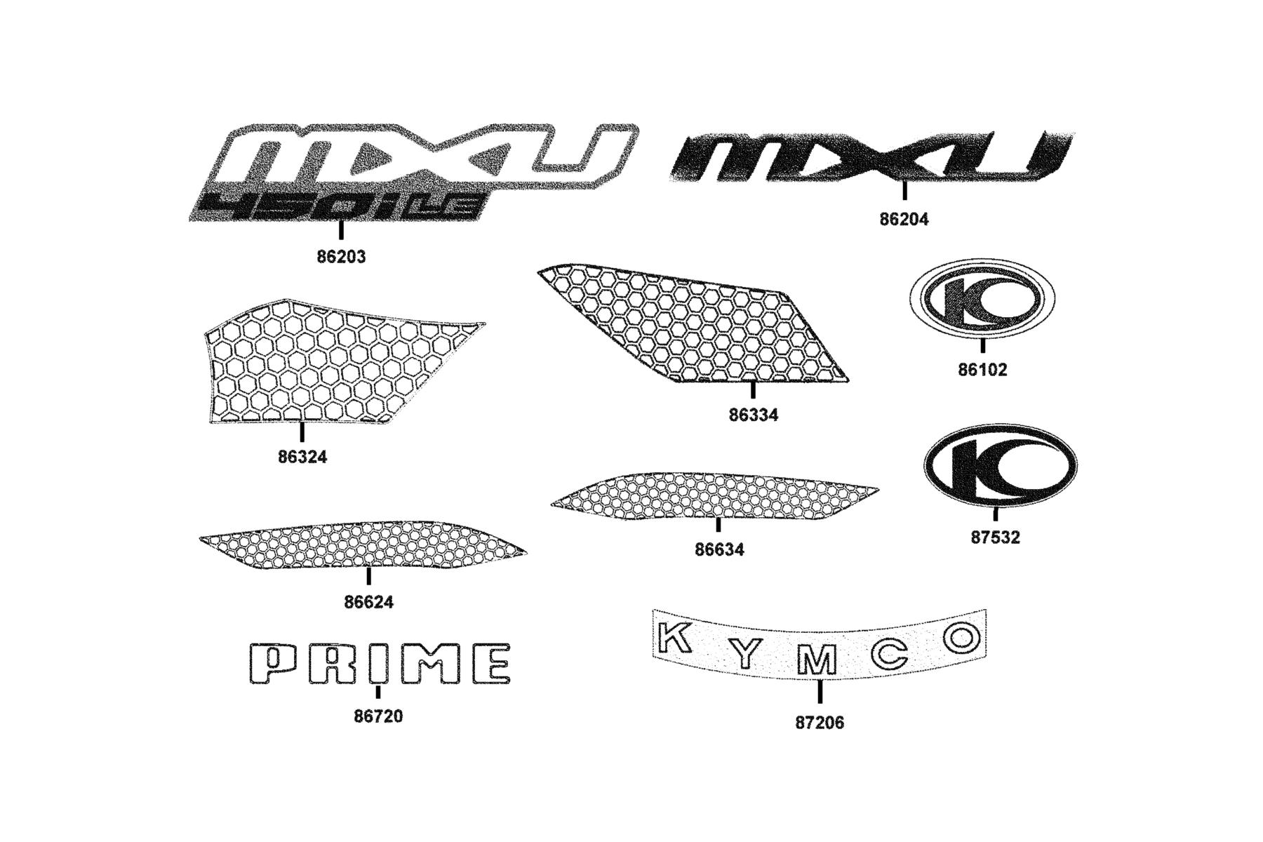 MXU 450i LE(2021) Emblem ● Stripe parts diagram