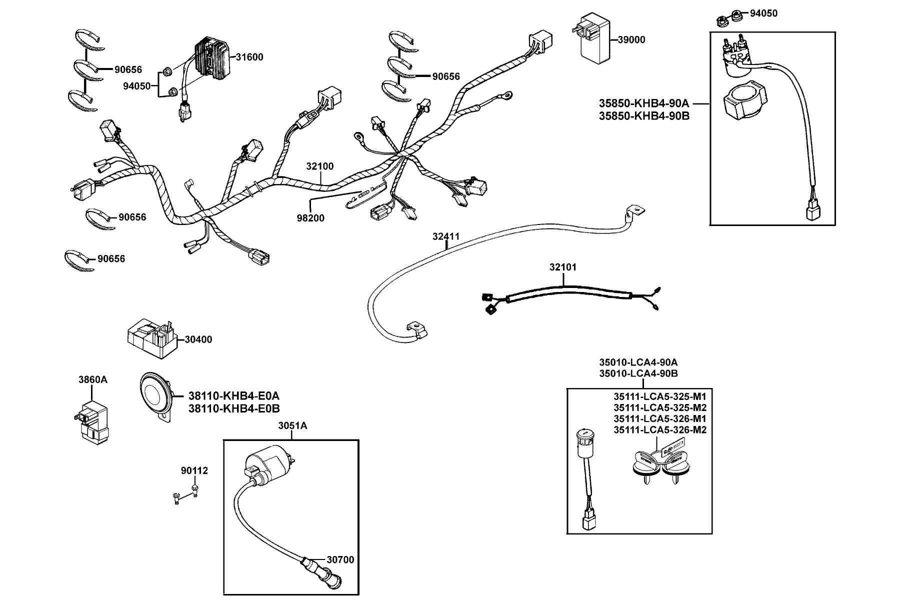 KYMCO MXU 150 (2005-2006) Wire Harness parts diagram