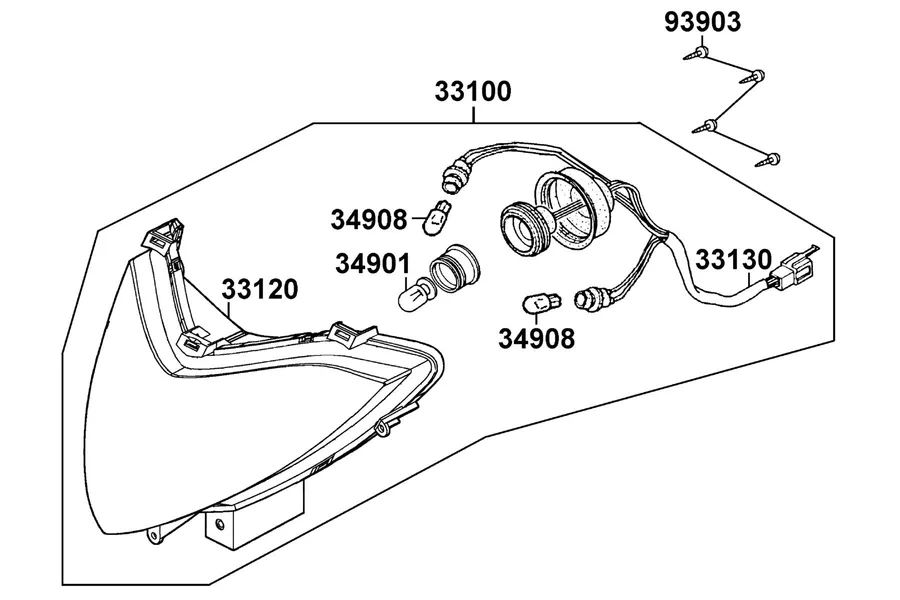 F01 Head Light parts diagram