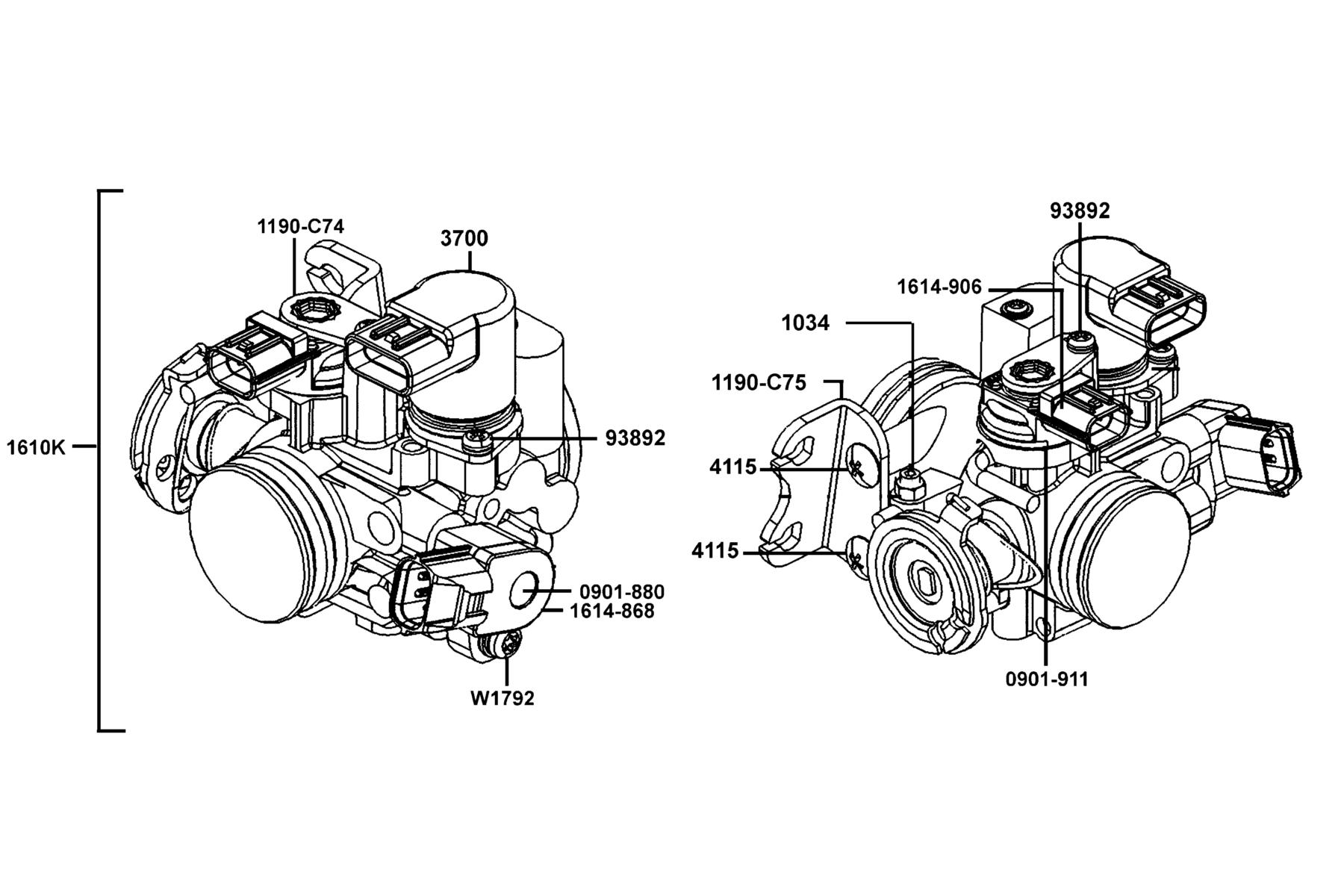 PEOPLE GTi 300 (2016~) Throttle Body Assy parts diagram