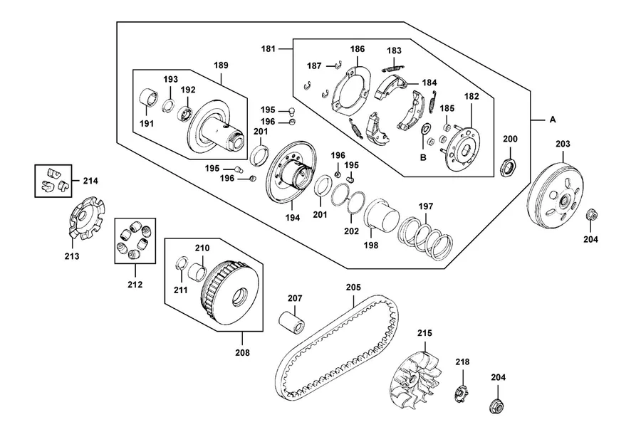 E06 Drive Pulley parts diagram
