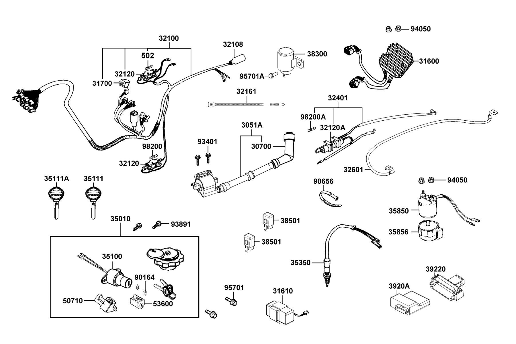 SPADE 150 FI(2020) Wire Harness parts diagram