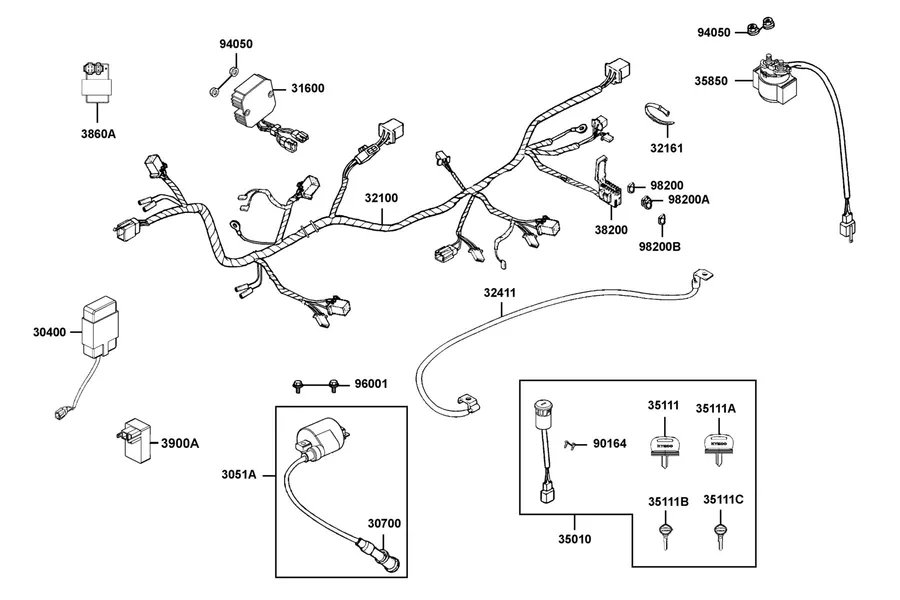 F20 Harness Wire parts diagram