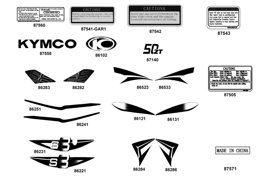 F22 Emblem and Stripe parts diagram