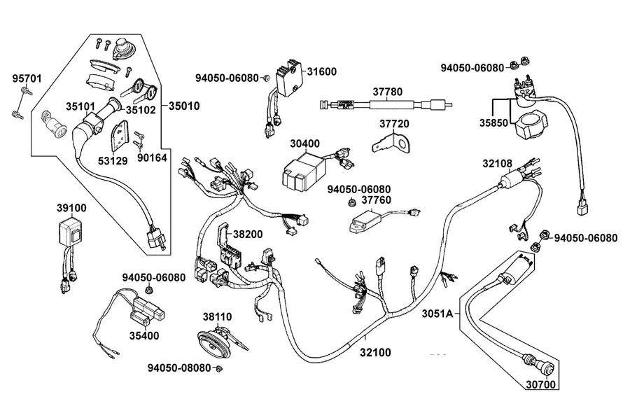 F19 Wire Harness parts diagram