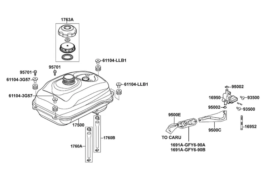 F10 Fuel Tank parts diagram