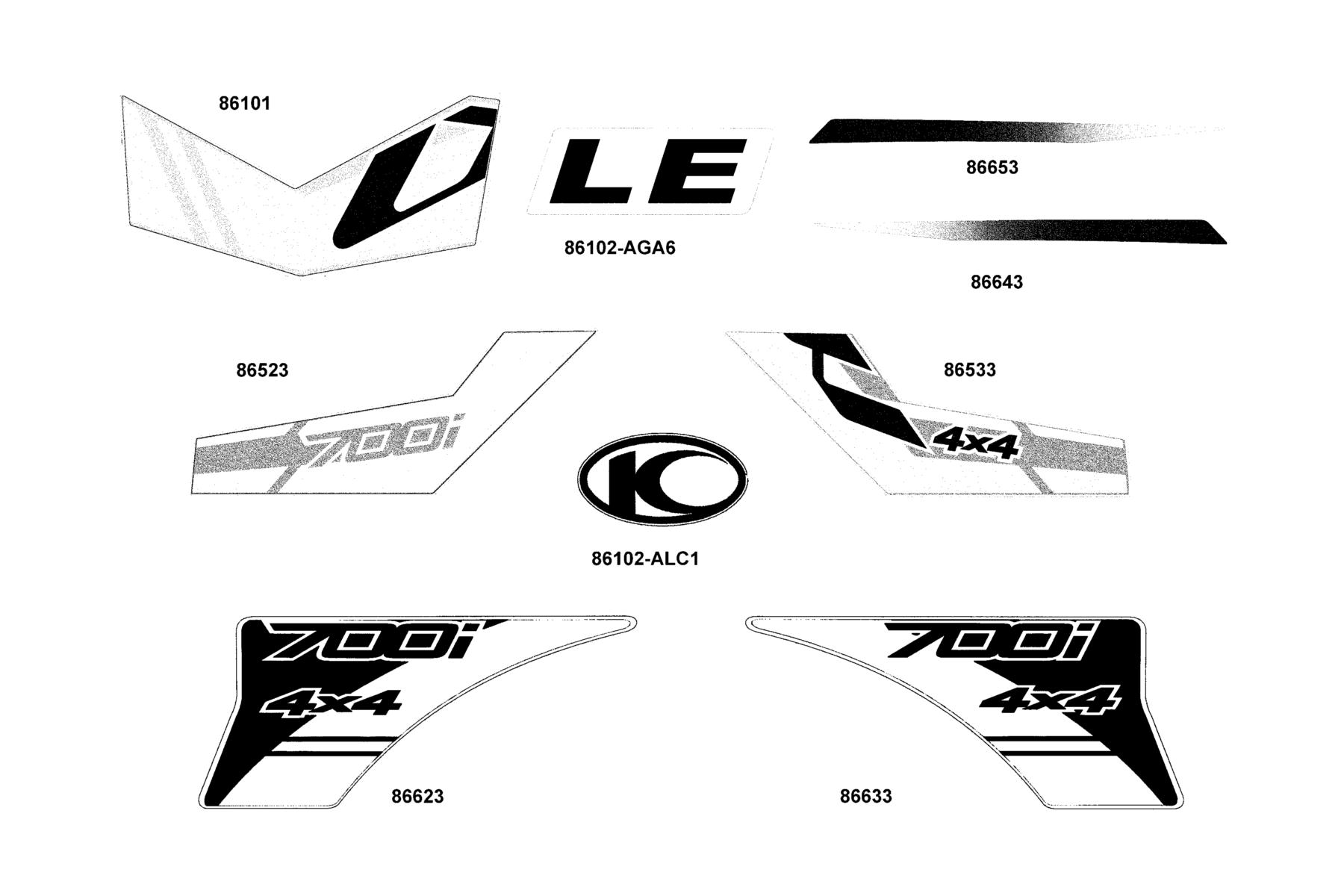 UXV 700i LE(2018) Emblem ● Stripe parts diagram