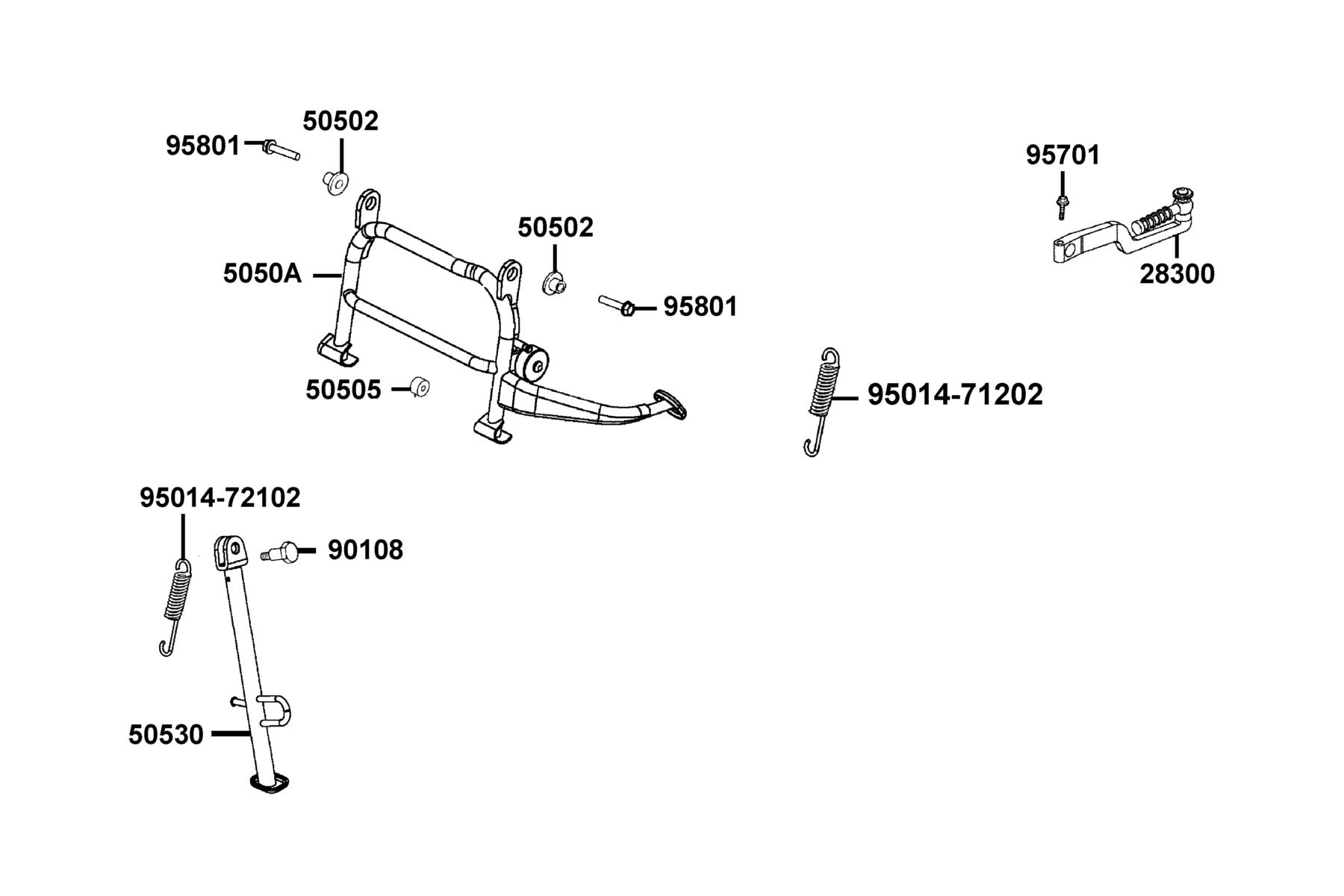 SUPER 8 150X(2020) Stand ● Kick Starter Arm parts diagram