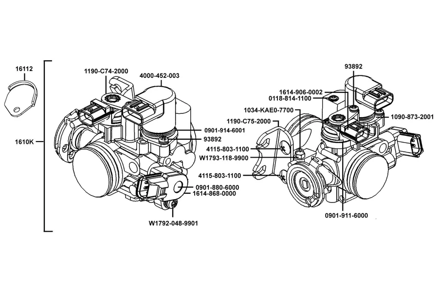 E09 Throttle Body parts diagram