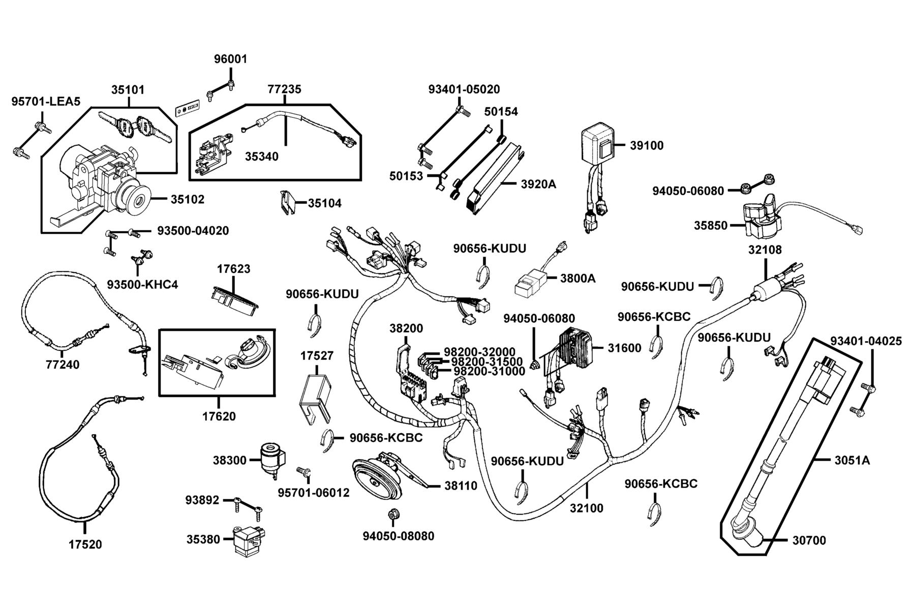 KYMCO FROST 200i (2009) Wire Harness parts diagram