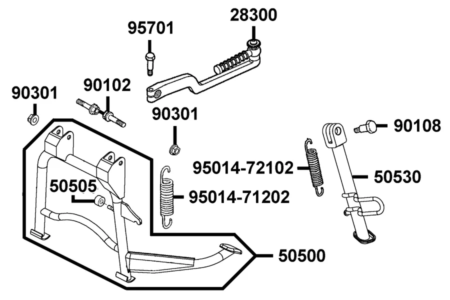 F15 Stand and Kick Starter Arm parts diagram