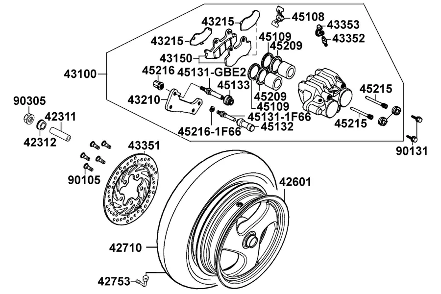 F08 Rear Wheel parts diagram