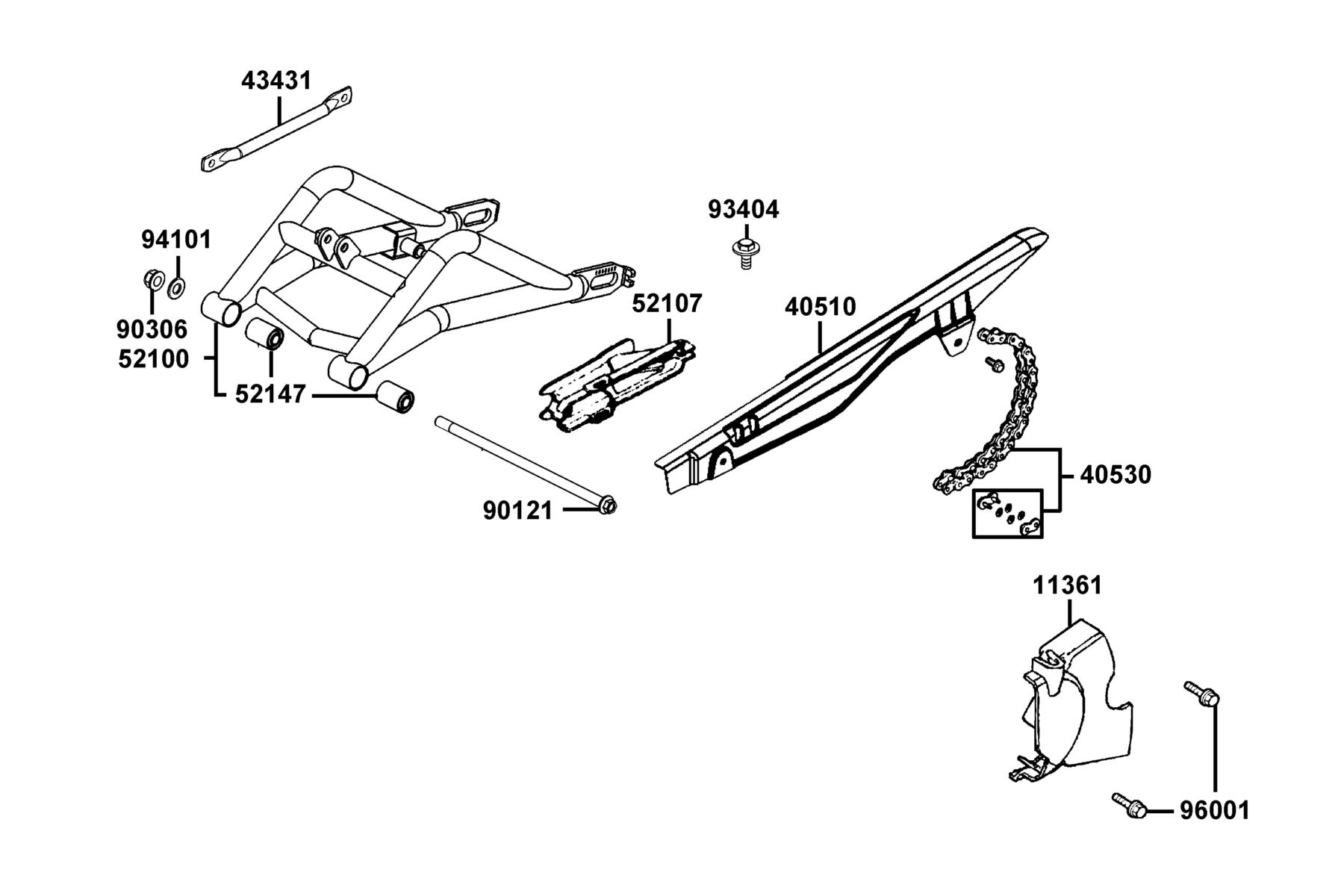 K-PIPE 125(2016~) Rear Fork parts diagram