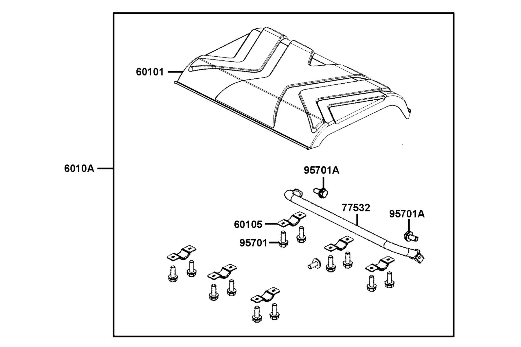 UXV 450i LE EPS (2023MY) Kit Of Suntop Roof parts diagram